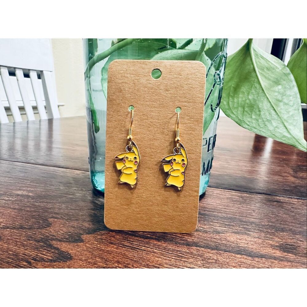 pokémon Pikachu Dangle Drop Yellow Girlie Earrings New